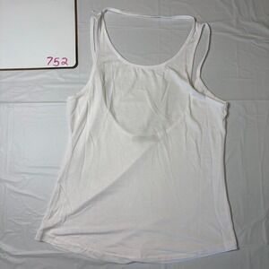 Oyanus Women White Open Back Modal‎ Blend Sleeveless Scoop Neck Tank Top NWT